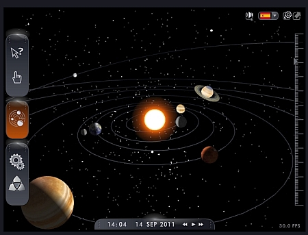 Interfaz Solar System Scope